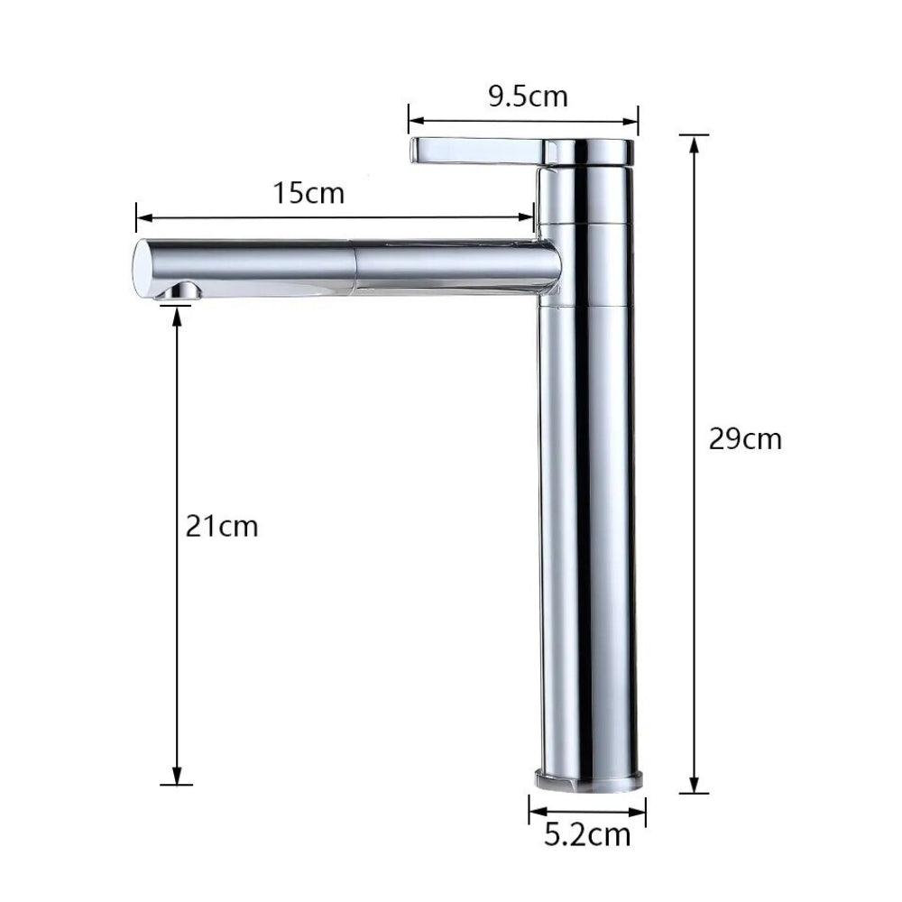 Robinet Mitigeur Lavabo et Vasque à bec rotatif - Zenith Chrome