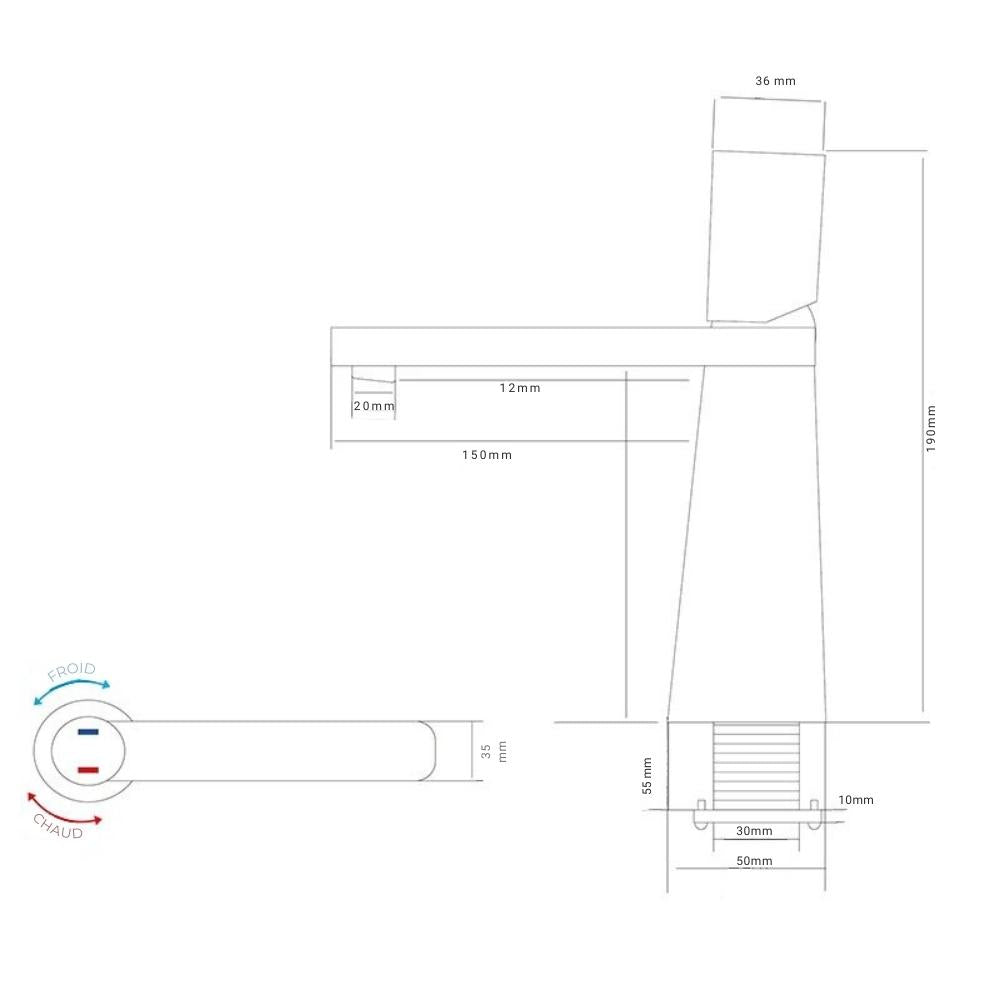 Robinet Mitigeur Salle de Bain - Aqua Or