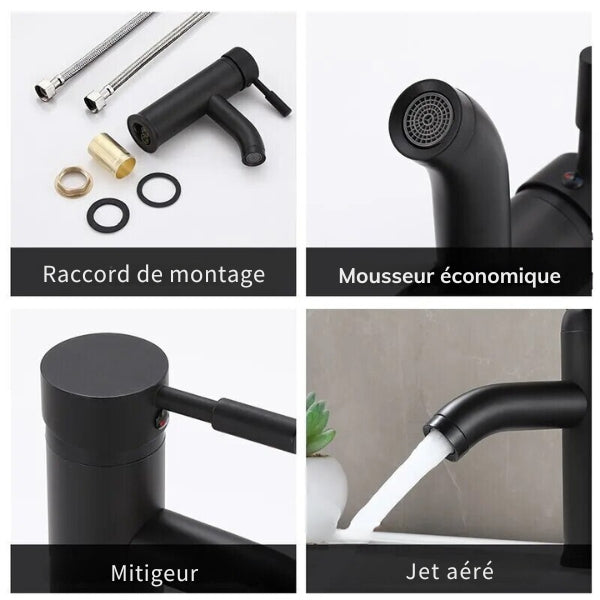 Robinet Mitigeur Salle de bain - Mitigeur Noir Mat